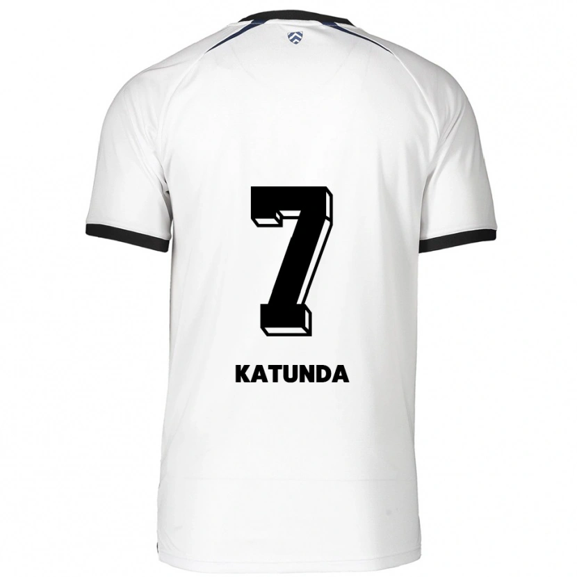 Danxen Niño Camiseta Christopher Katunda #7 Blanco Negro 2ª Equipación 2025/26 La Camisa