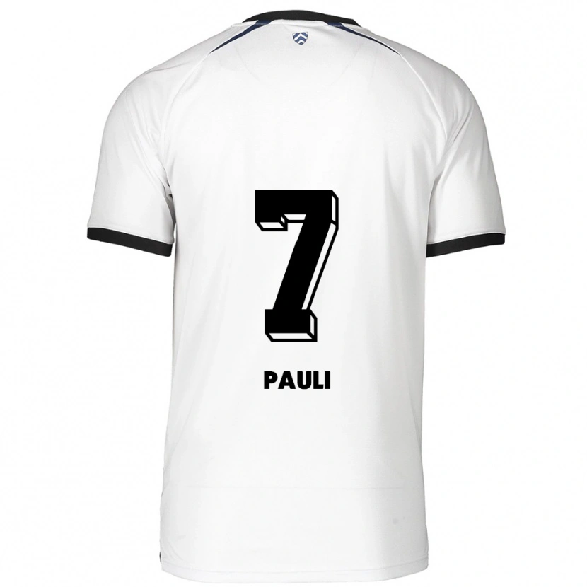 Danxen Niño Camiseta Sophia Pauli #7 Blanco Negro 2ª Equipación 2025/26 La Camisa