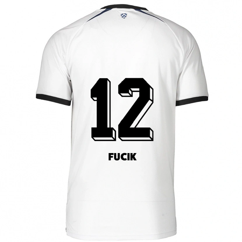 Danxen Niño Camiseta Miles Fucik #12 Blanco Negro 2ª Equipación 2025/26 La Camisa