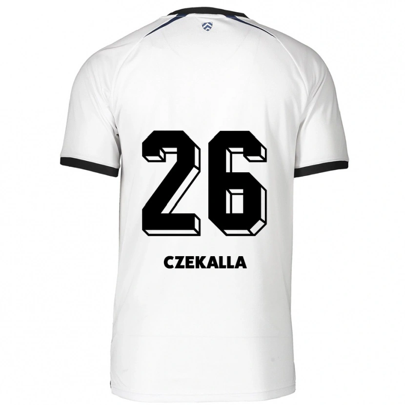 Danxen Niño Camiseta Anna Czekalla #26 Blanco Negro 2ª Equipación 2025/26 La Camisa