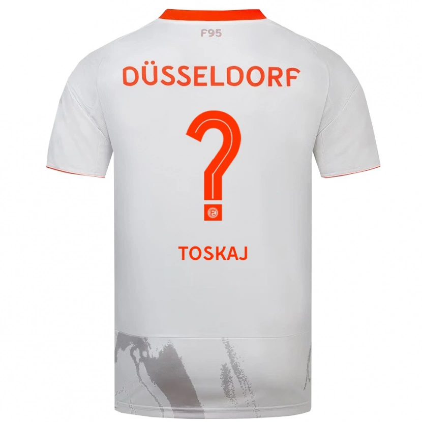 Danxen Niño Camiseta Majlinda Toskaj #0 Blanco Naranja 2ª Equipación 2025/26 La Camisa