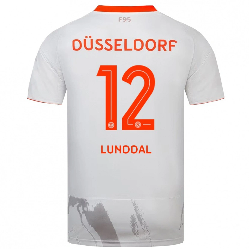 Danxen Niño Camiseta Valgeir Lunddal #12 Blanco Naranja 2ª Equipación 2025/26 La Camisa