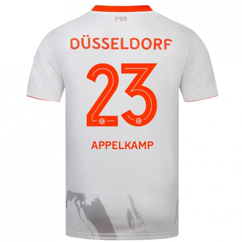 Danxen Niño Camiseta Shinta Appelkamp #23 Blanco Naranja 2ª Equipación 2025/26 La Camisa