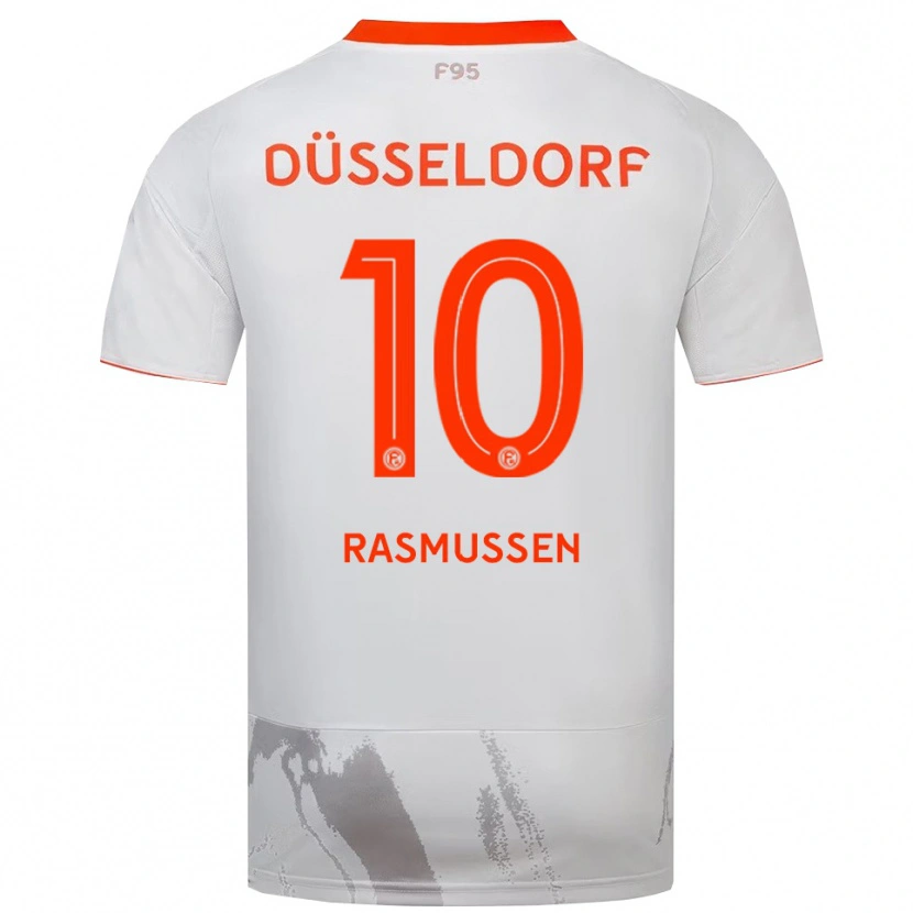 Danxen Niño Camiseta Christian Rasmussen #10 Blanco Naranja 2ª Equipación 2025/26 La Camisa