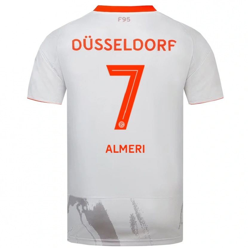 Danxen Niño Camiseta Majd Almeri #7 Blanco Naranja 2ª Equipación 2025/26 La Camisa