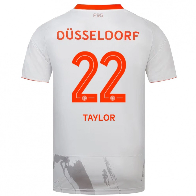 Danxen Niño Camiseta Makaya Taylor #22 Blanco Naranja 2ª Equipación 2025/26 La Camisa