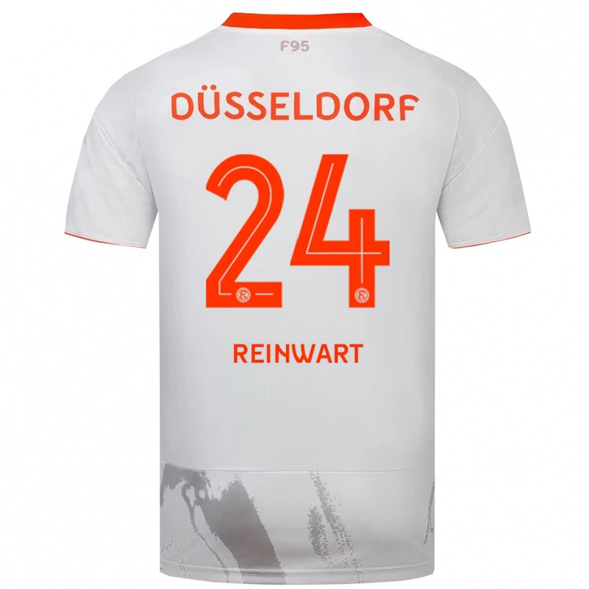 Danxen Niño Camiseta Finn Reinwart #24 Blanco Naranja 2ª Equipación 2025/26 La Camisa