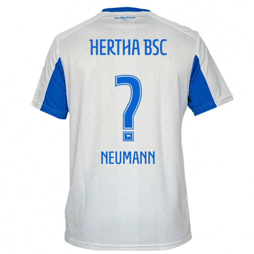Danxen Niño Camiseta Dian Neumann #0 Blanco Azul 2ª Equipación 2025/26 La Camisa