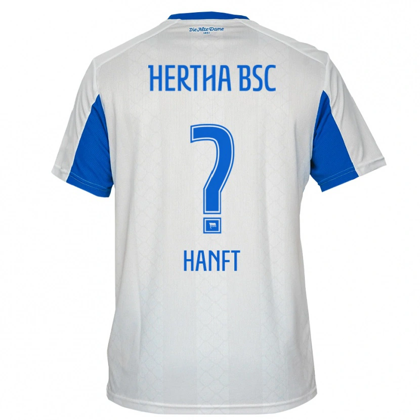 Danxen Niño Camiseta David Hanft #0 Blanco Azul 2ª Equipación 2025/26 La Camisa