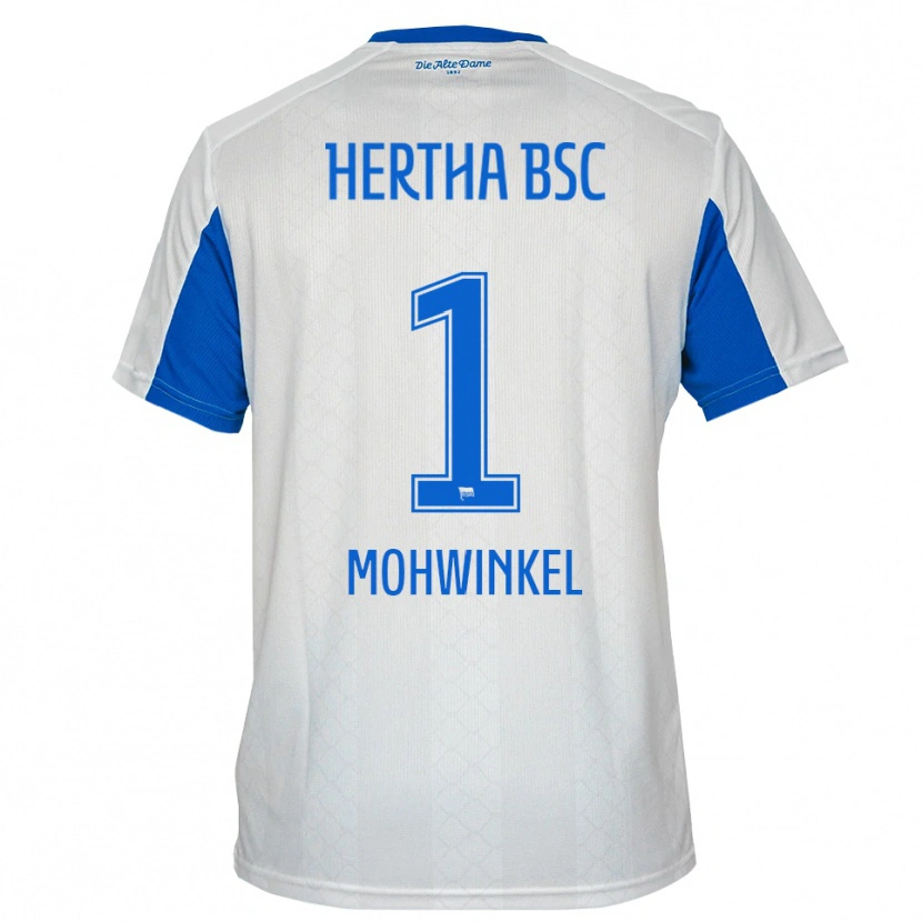 Danxen Niño Camiseta Maximilian Mohwinkel #1 Blanco Azul 2ª Equipación 2025/26 La Camisa