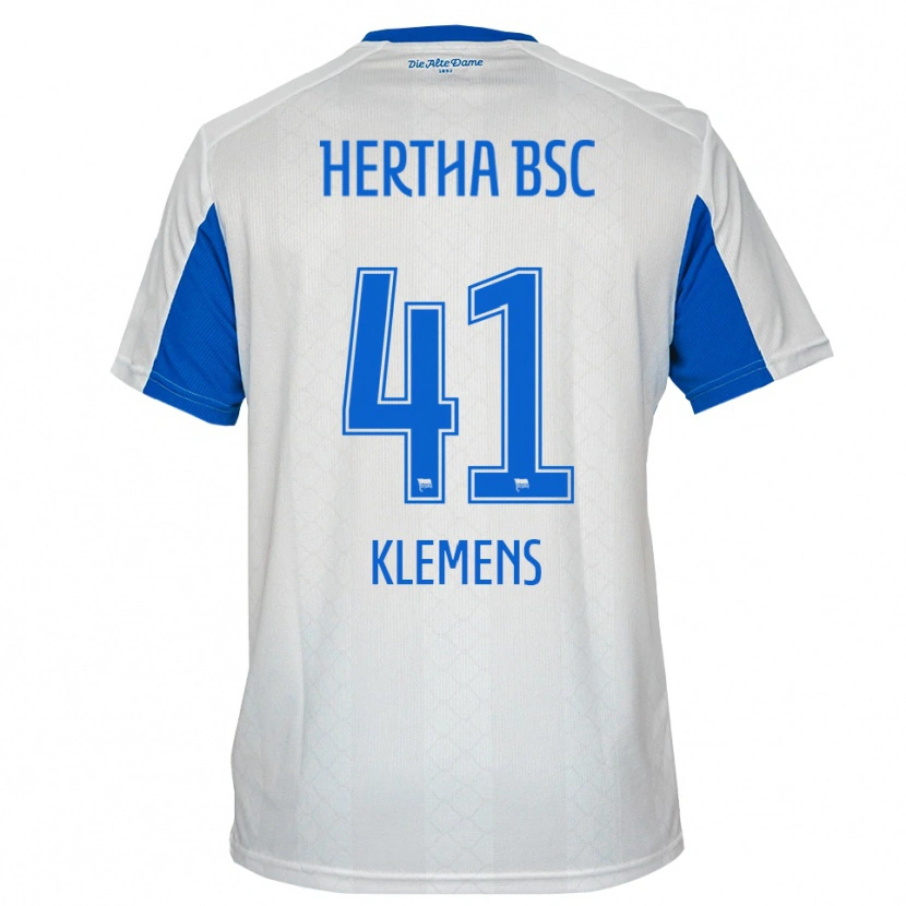 Danxen Niño Camiseta Pascal Klemens #41 Blanco Azul 2ª Equipación 2025/26 La Camisa