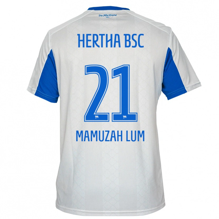 Danxen Niño Camiseta Boris Mamuzah Lum #21 Blanco Azul 2ª Equipación 2025/26 La Camisa