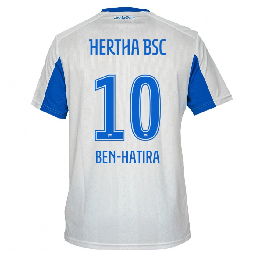 Danxen Niño Camiseta Änis Ben-Hatira #10 Blanco Azul 2ª Equipación 2025/26 La Camisa
