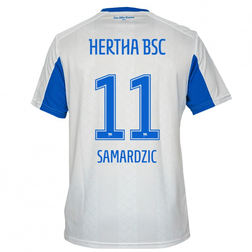 Danxen Niño Camiseta Tadija Samardzic #11 Blanco Azul 2ª Equipación 2025/26 La Camisa