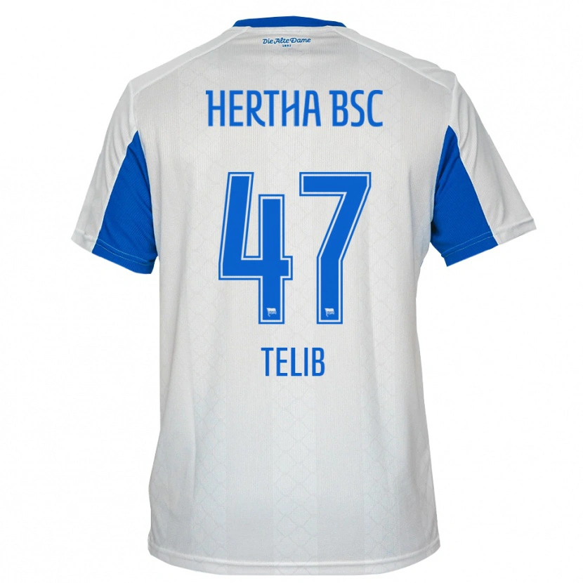 Danxen Niño Camiseta Selim Telib #47 Blanco Azul 2ª Equipación 2025/26 La Camisa