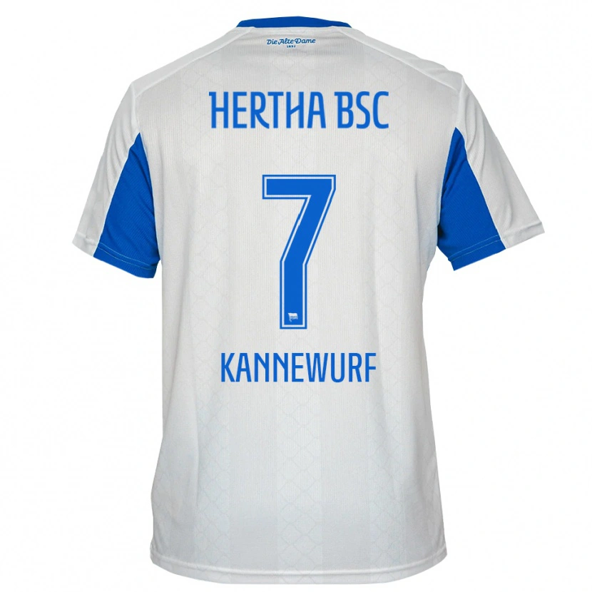 Danxen Niño Camiseta Liam Kannewurf #7 Blanco Azul 2ª Equipación 2025/26 La Camisa