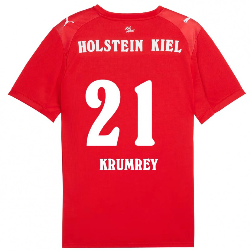 Danxen Niño Camiseta Jonas Krumrey #21 Rojo Azul 2ª Equipación 2025/26 La Camisa