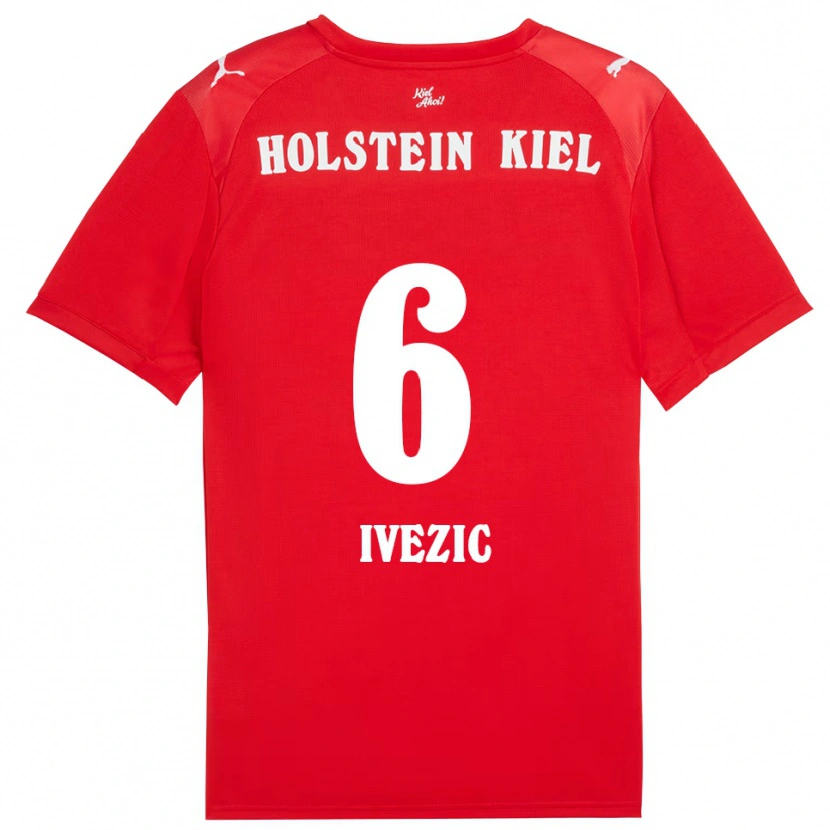Danxen Niño Camiseta Marko Ivezic #6 Rojo Azul 2ª Equipación 2025/26 La Camisa