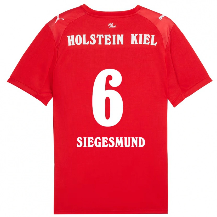 Danxen Niño Camiseta Katinka Siegesmund #6 Rojo Azul 2ª Equipación 2025/26 La Camisa