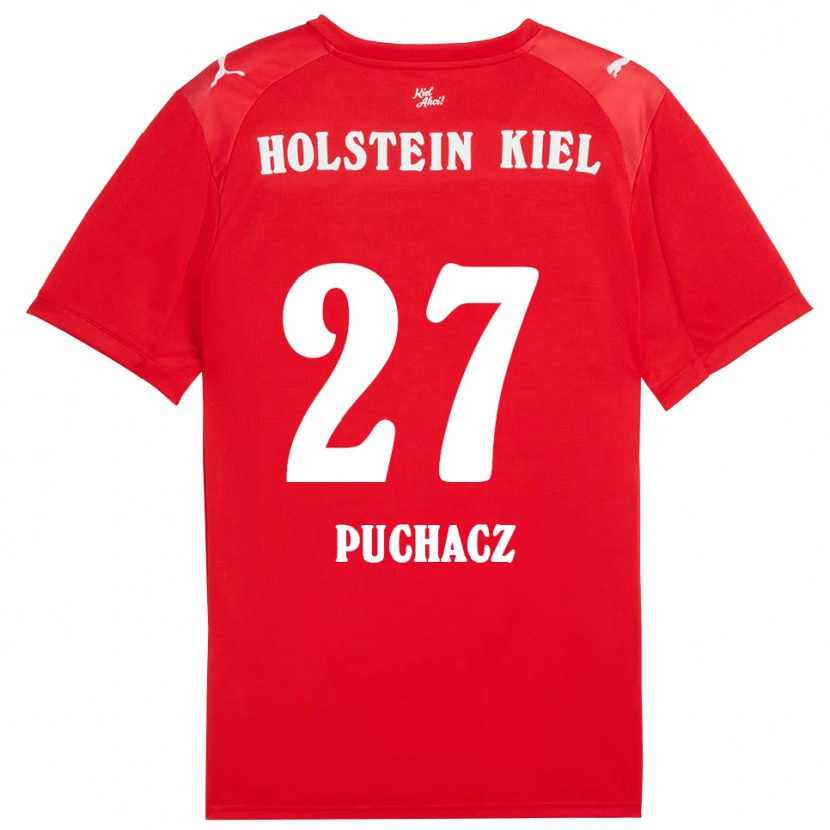 Danxen Niño Camiseta Tymoteusz Puchacz #27 Rojo Azul 2ª Equipación 2025/26 La Camisa