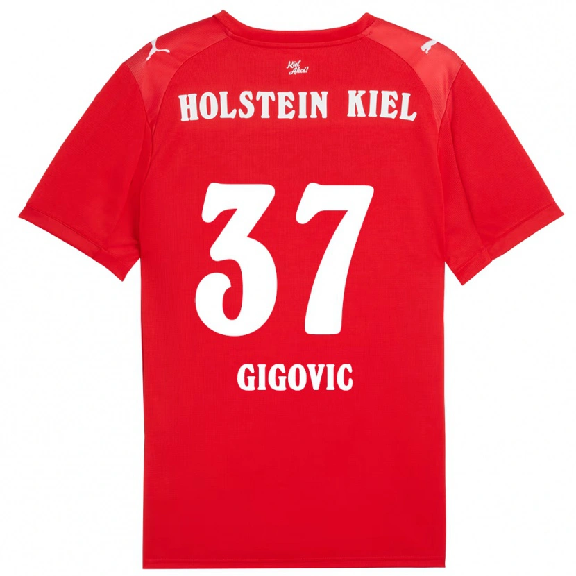 Danxen Niño Camiseta Armin Gigovic #37 Rojo Azul 2ª Equipación 2025/26 La Camisa