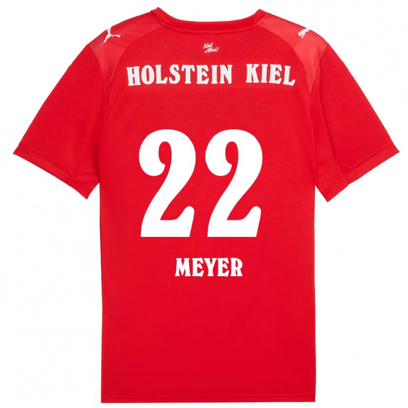 Danxen Niño Camiseta Mätthi Meyer #22 Rojo Azul 2ª Equipación 2025/26 La Camisa