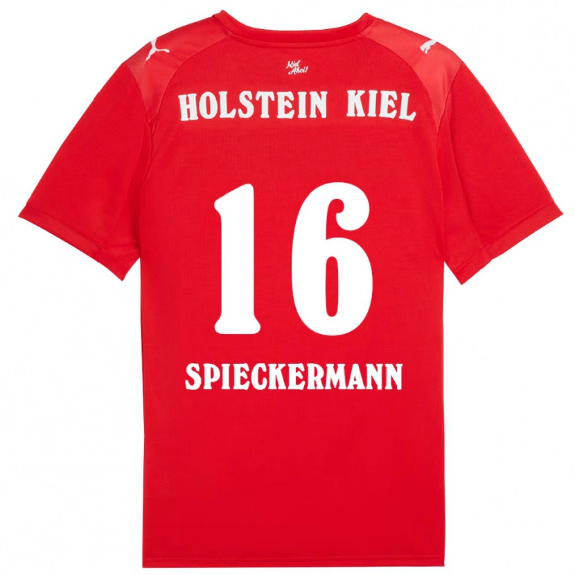 Danxen Niño Camiseta Tim Spieckermann #16 Rojo Azul 2ª Equipación 2025/26 La Camisa
