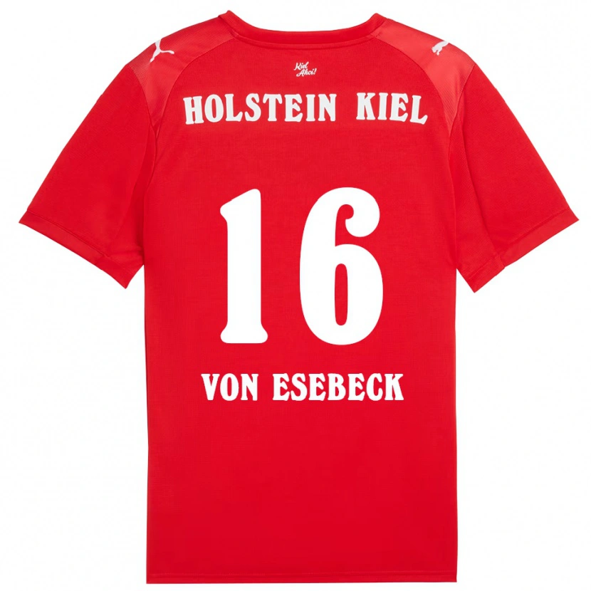 Danxen Niño Camiseta Oskar Von Esebeck #16 Rojo Azul 2ª Equipación 2025/26 La Camisa