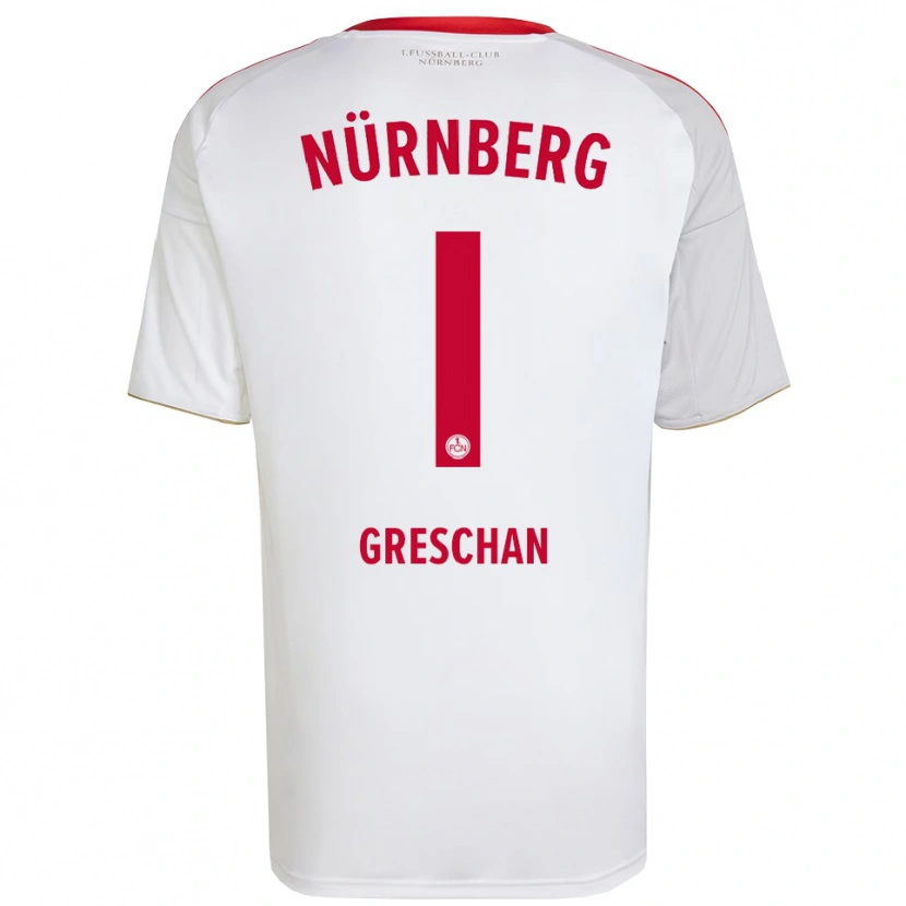 Danxen Niño Camiseta Lenny Greschan #1 Blanco Rojo 2ª Equipación 2025/26 La Camisa