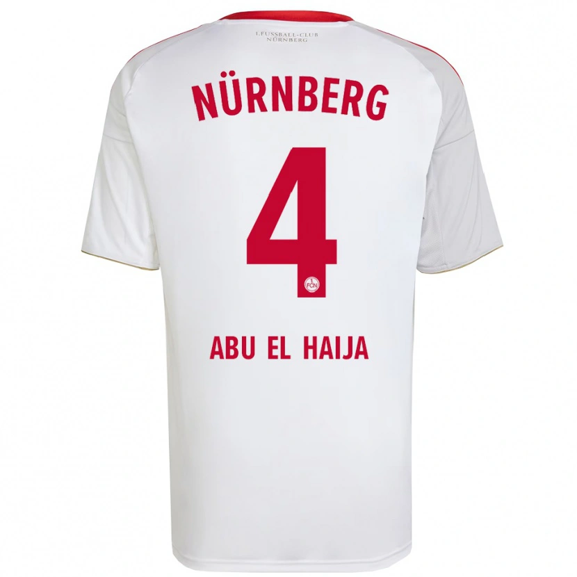 Danxen Niño Camiseta Khalid Abu El Haija #4 Blanco Rojo 2ª Equipación 2025/26 La Camisa