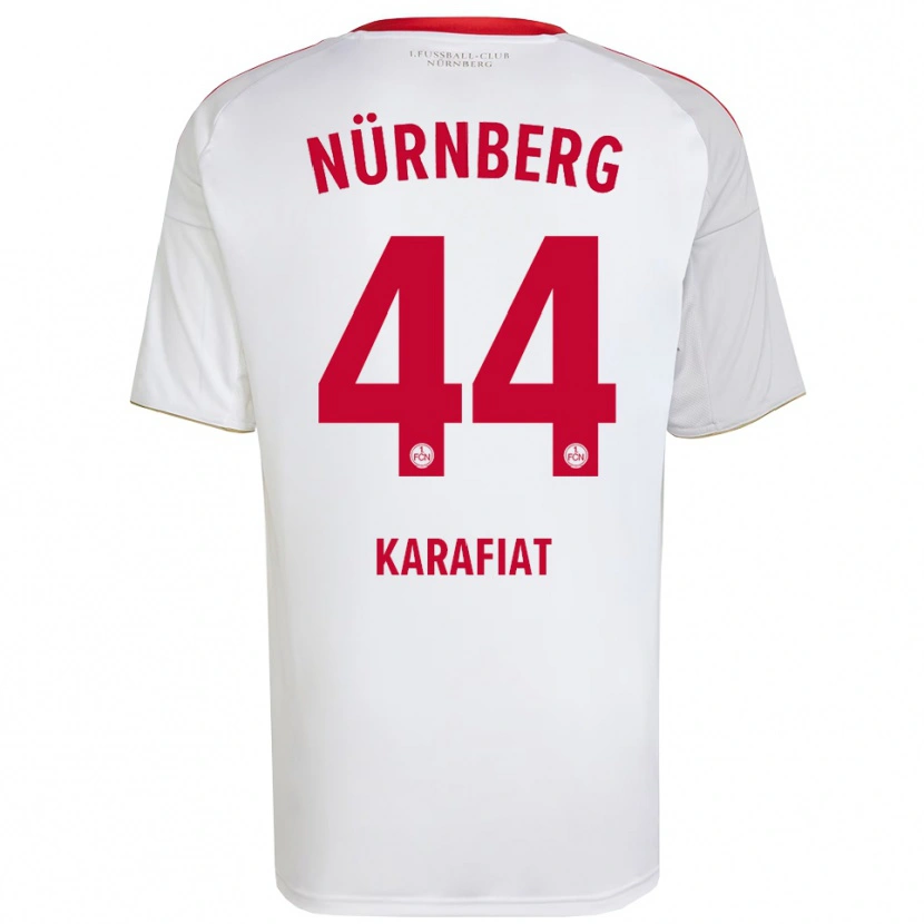 Danxen Niño Camiseta Ondrej Karafiat #44 Blanco Rojo 2ª Equipación 2025/26 La Camisa