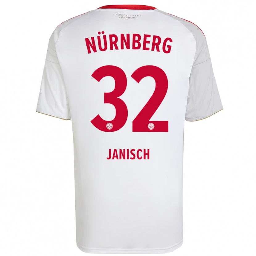 Danxen Niño Camiseta Tim Janisch #32 Blanco Rojo 2ª Equipación 2025/26 La Camisa
