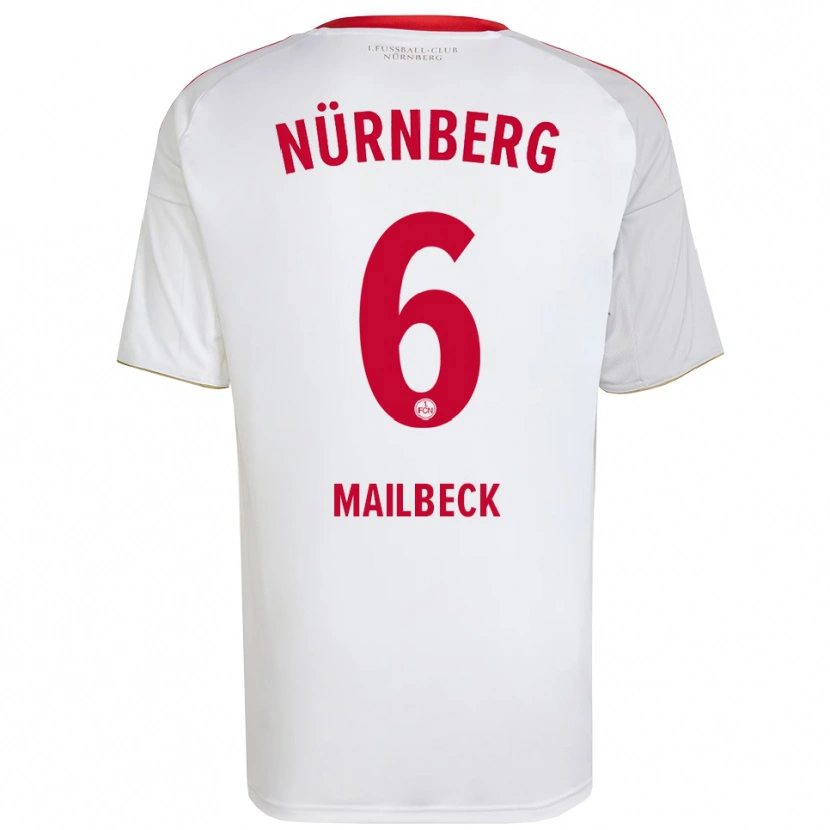 Danxen Niño Camiseta Alina Mailbeck #6 Blanco Rojo 2ª Equipación 2025/26 La Camisa