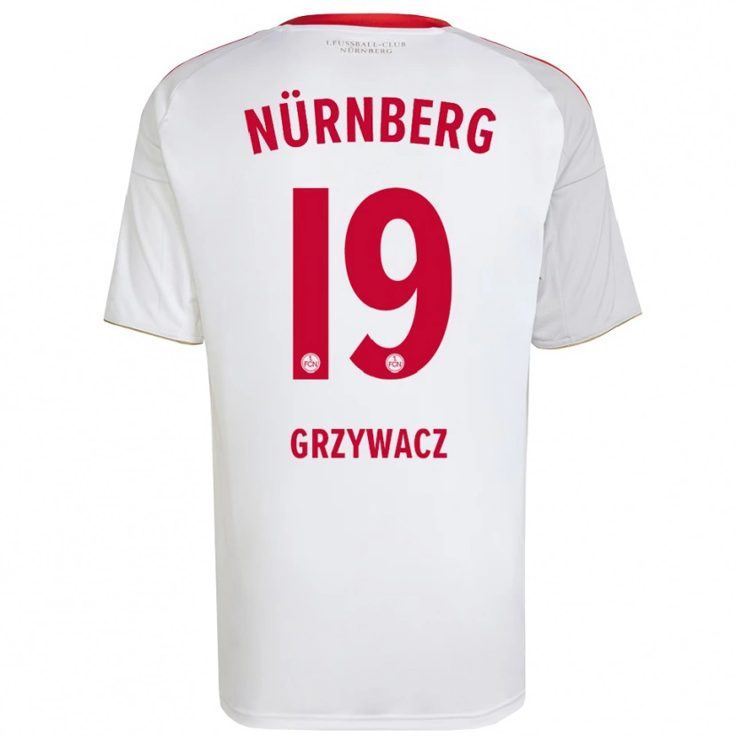 Danxen Niño Camiseta Eryk Grzywacz #19 Blanco Rojo 2ª Equipación 2025/26 La Camisa