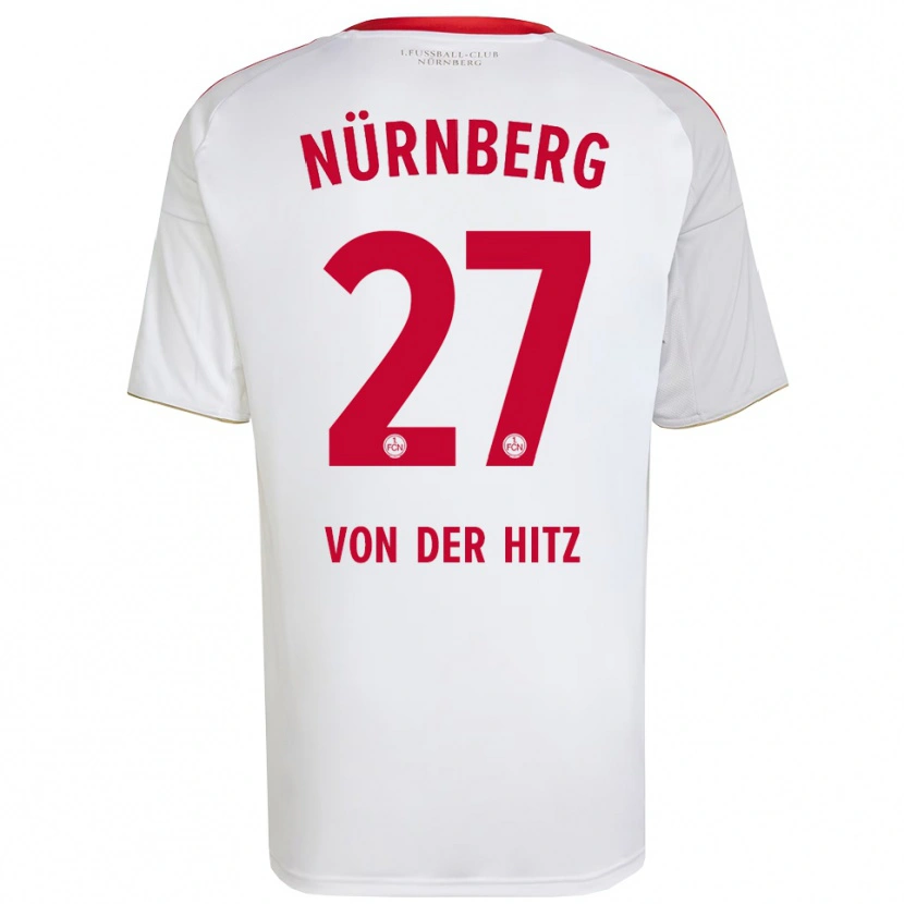 Danxen Niño Camiseta Justin Von Der Hitz #27 Blanco Rojo 2ª Equipación 2025/26 La Camisa
