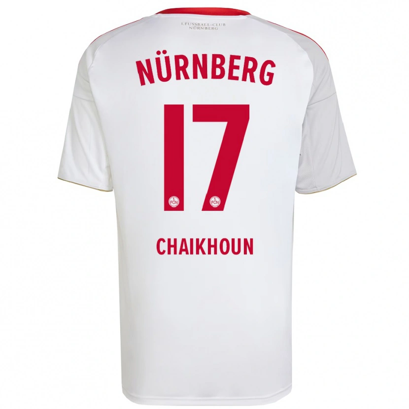 Danxen Niño Camiseta Ayoub Chaikhoun #17 Blanco Rojo 2ª Equipación 2025/26 La Camisa