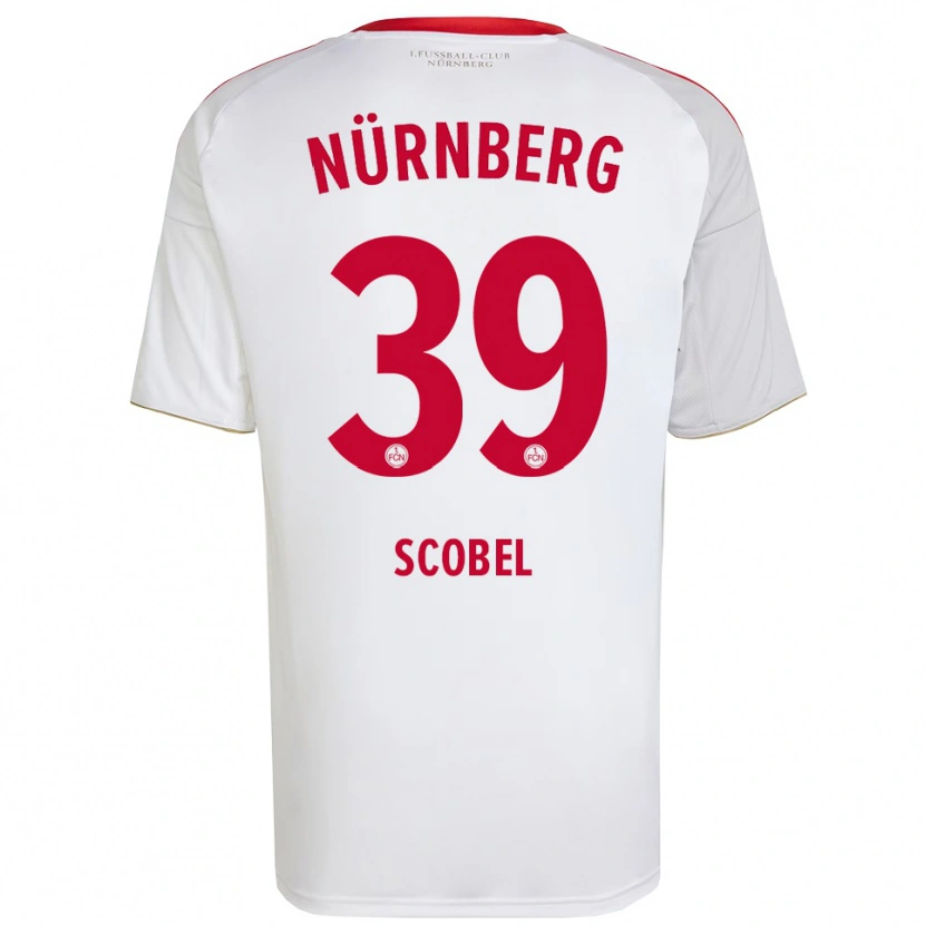 Danxen Niño Camiseta Piet Scobel #39 Blanco Rojo 2ª Equipación 2025/26 La Camisa