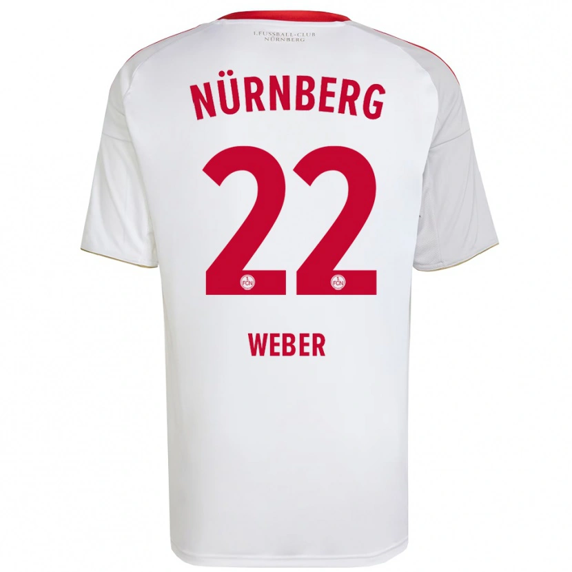 Danxen Niño Camiseta Ruben Weber #22 Blanco Rojo 2ª Equipación 2025/26 La Camisa