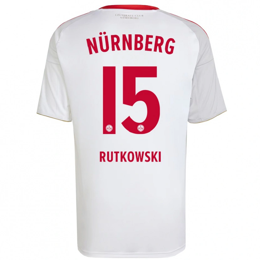 Danxen Niño Camiseta Nicolas Rutkowski #15 Blanco Rojo 2ª Equipación 2025/26 La Camisa