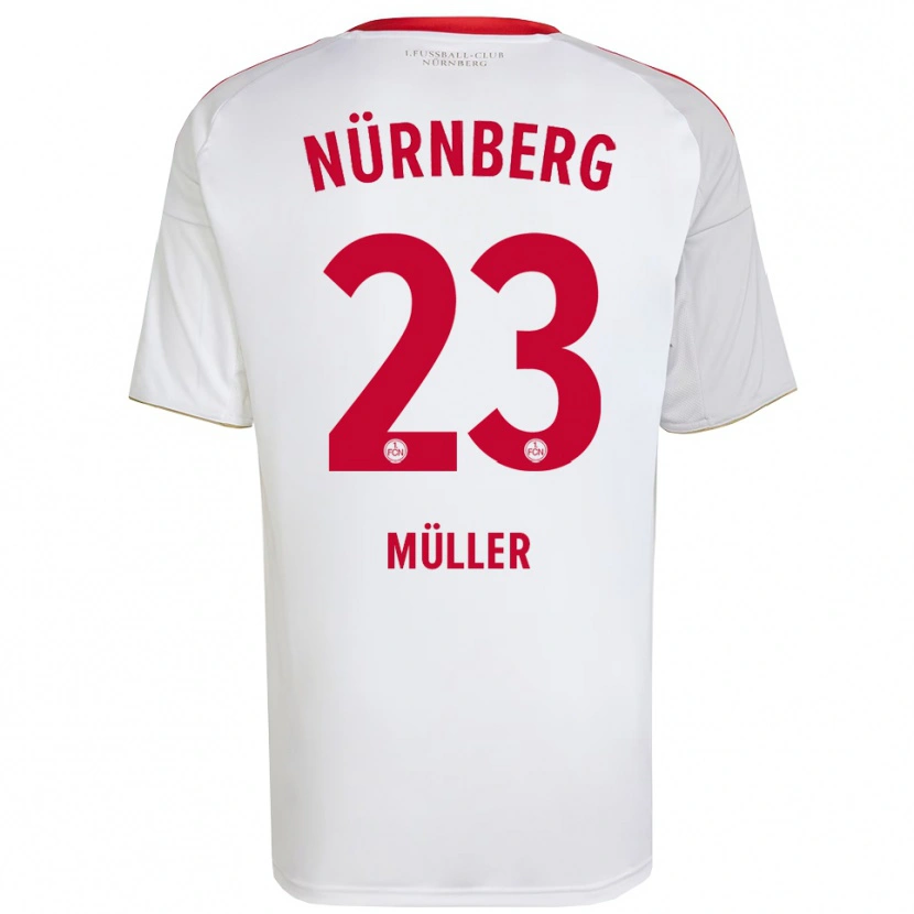 Danxen Niño Camiseta Paul Müller #23 Blanco Rojo 2ª Equipación 2025/26 La Camisa