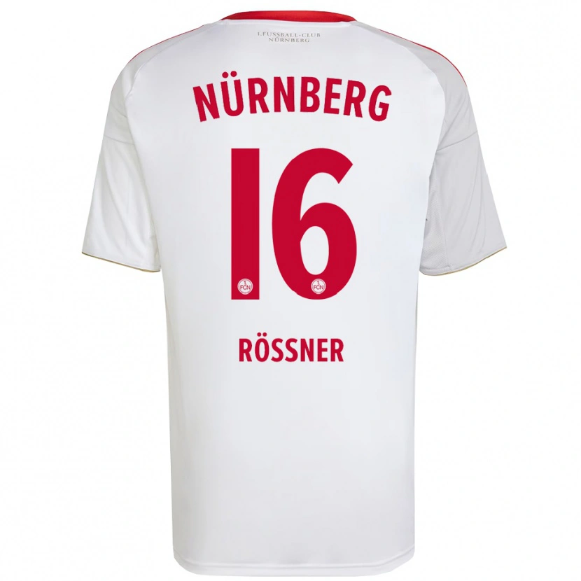 Danxen Niño Camiseta Marlon Rößner #16 Blanco Rojo 2ª Equipación 2025/26 La Camisa
