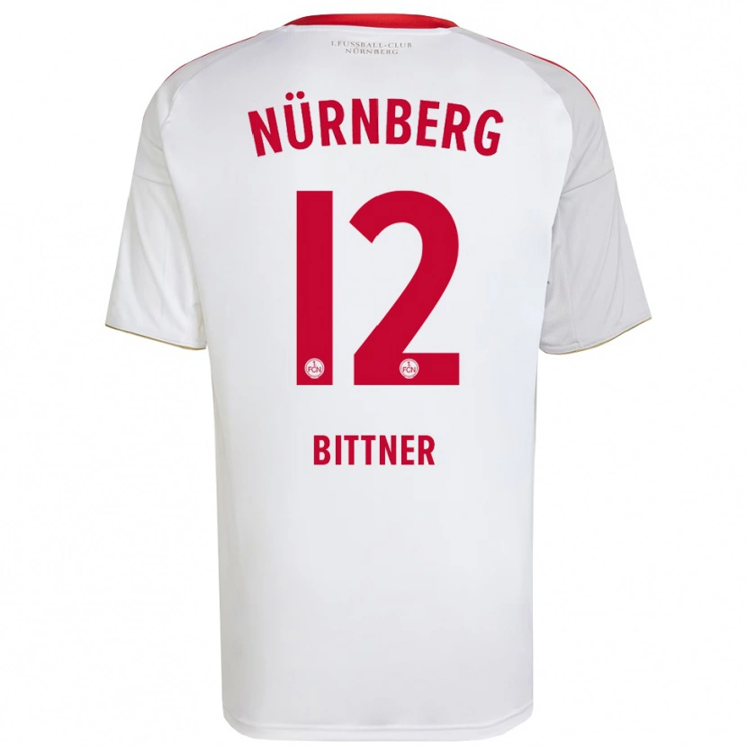 Danxen Niño Camiseta Liam Bittner #12 Blanco Rojo 2ª Equipación 2025/26 La Camisa