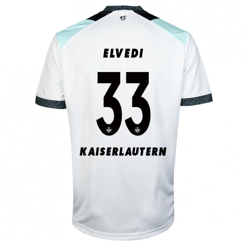 Danxen Niño Camiseta Jan Elvedi #33 Blanco Negro 2ª Equipación 2025/26 La Camisa