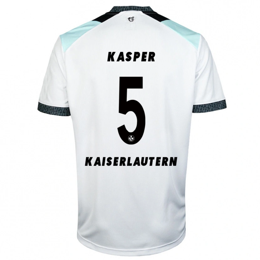 Danxen Niño Camiseta Linus Kasper #5 Blanco Negro 2ª Equipación 2025/26 La Camisa