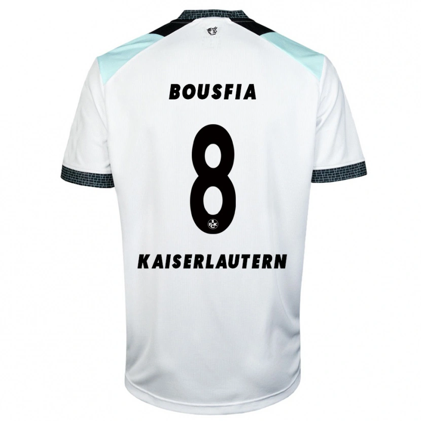 Danxen Niño Camiseta Sami Bousfia #8 Blanco Negro 2ª Equipación 2025/26 La Camisa