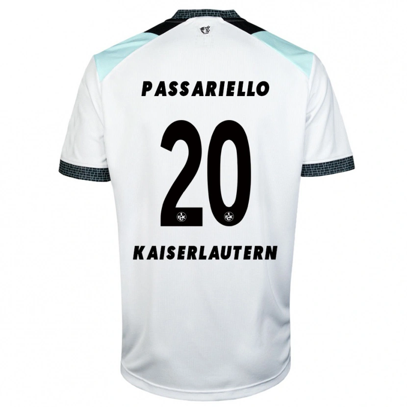 Danxen Niño Camiseta Federico Passariello #20 Blanco Negro 2ª Equipación 2025/26 La Camisa