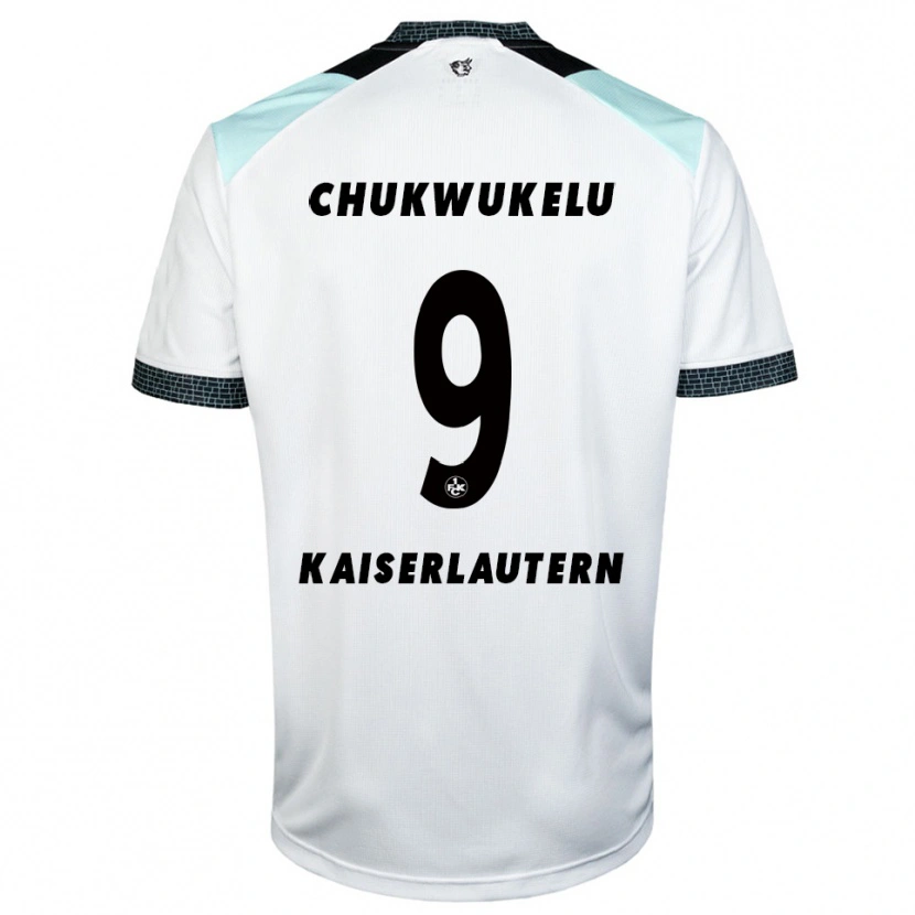 Danxen Niño Camiseta Chinedu Chukwukelu #9 Blanco Negro 2ª Equipación 2025/26 La Camisa