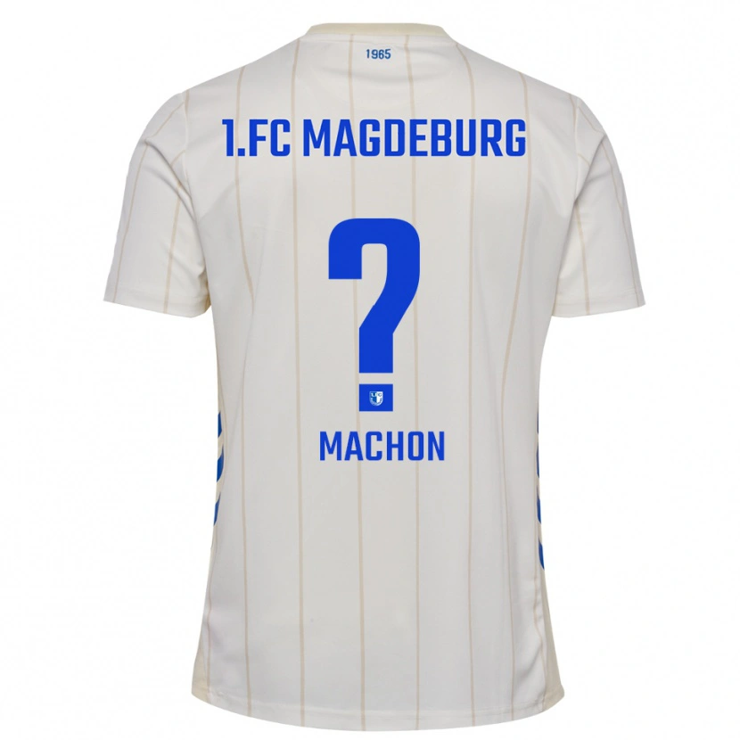 Danxen Niño Camiseta Max Machon #0 Blanco Azul 2ª Equipación 2025/26 La Camisa