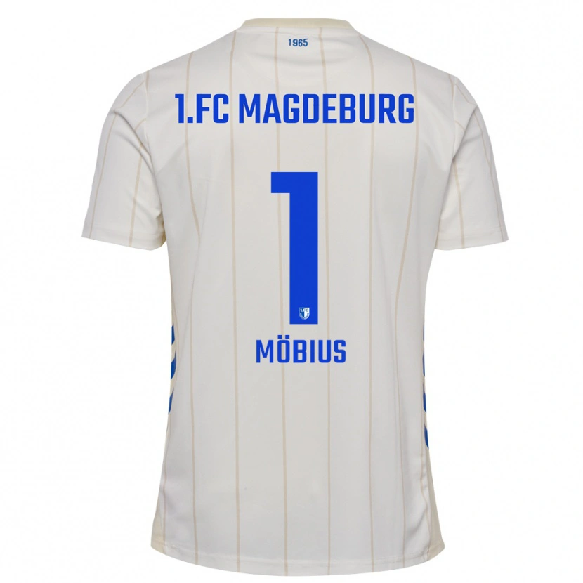 Danxen Niño Camiseta Tjark Möbius #1 Blanco Azul 2ª Equipación 2025/26 La Camisa