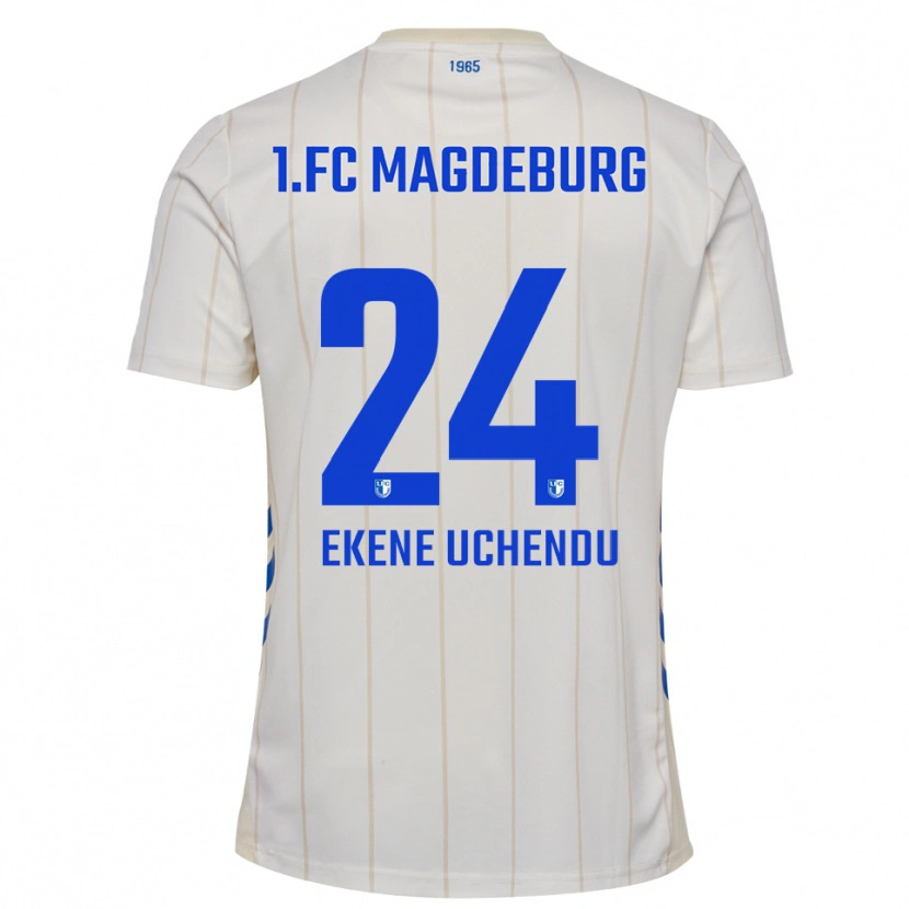 Danxen Niño Camiseta Esposito Ekene Uchendu #24 Blanco Azul 2ª Equipación 2025/26 La Camisa